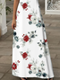Damen Geblümt Kurzarm Sommer Print Kleid V-Ausschnitt Täglich Lässig Maxikleid X-Linie Kleid