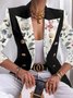 Damen Geometrisch Frühling/Herbst Oberbekleidung Retro Print Langarm Regelmäßig Blazer