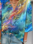 Damen Abstrakt Dreiviertelärmel Bluse Frühling/Herbst Print V-Ausschnitt Täglich Lässig Oberteile