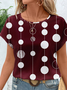 Damen Polka Dots Kurzarm T-Shirts T-Shirt Rundhals Print Lässig Sommer T-Shirt mit Grafik Oberteile