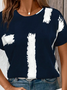 Damen Abstrakt Kurzarm T-Shirts T-Shirt Rundhals Print Lässig Sommer T-Shirt mit Grafik Oberteile