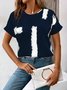 Damen Abstrakt Kurzarm T-Shirts T-Shirt Rundhals Print Lässig Sommer T-Shirt mit Grafik Oberteile
