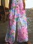 Damen Geblümt Rundhals Ärmellos Lässig Sommer Jumpsuit