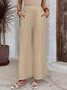 Damen Unifarben Lang Elastische Taille Hose Lässig Frühling/Herbst Hose