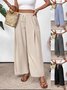 Damen Unifarben Lang Elastische Taille Hose Lässig Frühling/Herbst Hose