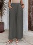 Damen Unifarben Lang Elastische Taille Hose Lässig Frühling/Herbst Hose