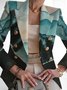 Damen Geblümt Frühling/Herbst Oberbekleidung Retro Print Langarm Regelmäßig Blazer