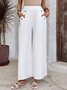 Damen Unifarben Lang Elastische Taille Hose Lässig Frühling/Herbst Hose