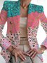 Damen Geblümt Frühling/Herbst Oberbekleidung Retro Print Langarm Schalkragen Regelmäßig Blazer