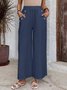 Damen Unifarben Lang Elastische Taille Hose Lässig Frühling/Herbst Hose