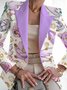 Damen Geblümt Frühling/Herbst Oberbekleidung Retro Print Langarm Schalkragen Regelmäßig Blazer