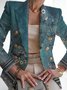 Damen Geblümt Frühling/Herbst Oberbekleidung Retro Print Langarm Regelmäßig Blazer