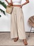 Damen Unifarben Lang Elastische Taille Hose Lässig Frühling/Herbst Hose
