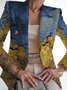 Damen Geblümt Frühling/Herbst Oberbekleidung Retro Print Langarm Regelmäßig Blazer