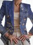 Damen Geblümt Frühling/Herbst Oberbekleidung Retro Print Langarm Regelmäßig Blazer