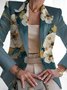 Damen Geblümt Frühling/Herbst Oberbekleidung Retro Print Langarm Regelmäßig Blazer