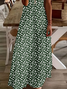 Damen Geblümt Kurzarm Sommer Print Kleid V-Ausschnitt Täglich Lässig Maxikleid X-Linie Kleid