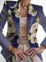 Damen Geblümt Frühling/Herbst Oberbekleidung Retro Print Langarm Regelmäßig Blazer