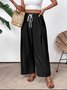 Damen Unifarben Lang Elastische Taille Hose Lässig Frühling/Herbst Hose