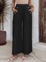 Damen Unifarben Lang Elastische Taille Hose Lässig Frühling/Herbst Hose