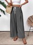 Damen Unifarben Lang Elastische Taille Hose Lässig Frühling/Herbst Hose