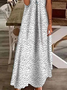Damen Polka Dots Kurzarm Sommer Print Kleid V-Ausschnitt Täglich Lässig Maxikleid X-Linie Kleid