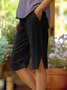 Damen Unifarben Caprihosen Hose Lässig Sommer Hose