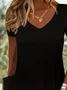 Damen Unifarben Kurzarm Sommer Kleid V-Ausschnitt Täglich Lässig Midi Passen & Flare Kleid A-Linien-Kleid