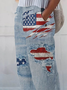 Damen Amerika-Flagge Lang Hose Lässig Frühling/Herbst Hose