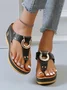 Sommer Farbblock PU Westlicher Stil Rutschfest