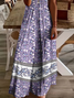 Damen Geblümt Kurzarm Sommer Print Kleid V-Ausschnitt Täglich Lässig Maxikleid X-Linie Kleid