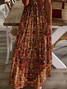 Damen Geblümt Kurzarm Sommer Print Kleid V-Ausschnitt Täglich Lässig Maxikleid X-Linie Kleid