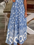 Damen Geblümt Kurzarm Sommer Print Kleid V-Ausschnitt Täglich Lässig Maxikleid X-Linie Kleid