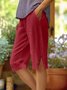 Damen Unifarben Caprihosen Hose Lässig Sommer Hose
