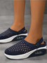 Hälfte-Beleg Atmungsaktiv und Leicht Hinteren-Spitze Gummiband Xiaofei Gewebe Schuhspitze Unifarben Damen Sport Stil Zwei-Weg Pantolette