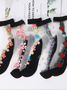 Heiß Verkauf Damen Mittel Tube Kristall Strümpfe Frühling und Sommer Dünn Bestickt Glas Seide Damen Strümpfe Im mittleren Alter und Alten Rutschfest Socken