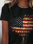 Damen Tag der Unabhängigkeit (Flagge) Kurzarm T-Shirts T-Shirt Rundhals Print Lässig Sommer T-Shirt mit Grafik Oberteile