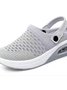 Hälfte-Beleg Atmungsaktiv und Leicht Hinteren-Spitze Gummiband Xiaofei Gewebe Schuhspitze Unifarben Damen Sport Stil Zwei-Weg Pantolette