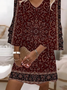 Damen Geblümt Halbarm Sommer Print Kleid V-Ausschnitt Täglich Lässig Maxikleid H-Linie Kleid
