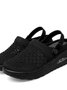 Hälfte-Beleg Atmungsaktiv und Leicht Hinteren-Spitze Gummiband Xiaofei Gewebe Schuhspitze Unifarben Damen Sport Stil Zwei-Weg Pantolette