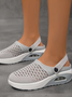 Hälfte-Beleg Atmungsaktiv und Leicht Hinteren-Spitze Gummiband Xiaofei Gewebe Schuhspitze Unifarben Damen Sport Stil Zwei-Weg Pantolette