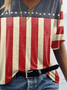 Damen Tag der Unabhängigkeit (Flagge) Kurzarm T-Shirts T-Shirt V-Ausschnitt Print Lässig Sommer T-Shirt mit Grafik Oberteile