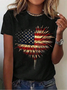 Damen Tag der Unabhängigkeit (Flagge) Kurzarm T-Shirts T-Shirt Rundhals Print Lässig Sommer T-Shirt mit Grafik Oberteile