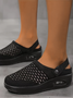 Hälfte-Beleg Atmungsaktiv und Leicht Hinteren-Spitze Gummiband Xiaofei Gewebe Schuhspitze Unifarben Damen Sport Stil Zwei-Weg Pantolette