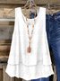Damen Ärmellos Tanktop Oberteile Leibchen Sommer Unifarben Rundhals Täglich Lässig Oberteile