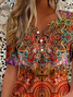 Damen Geblümt Kurzarm T-Shirts T-Shirt Rundhals Print Lässig Sommer T-Shirt mit Grafik Oberteile