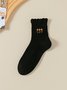 Neu rein Baumwolle japanisch Retro Literarisch Blume Mittlerer Tube Damen Socken Schweißabsorbierend Atmungsaktiv Bestickt Blume Socken