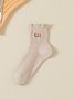 Neu rein Baumwolle japanisch Retro Literarisch Blume Mittlerer Tube Damen Socken Schweißabsorbierend Atmungsaktiv Bestickt Blume Socken
