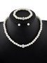Kreativ Schmuck Nachgemachte Perle Halskette Armband Ohrringe Set drei Stücke