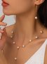 Schmuck Fashion Perle Pendant Legierung Licht Luxuriös Perle Ohrringe Armband Ohrringe Halskette Dreiteilig Halskette